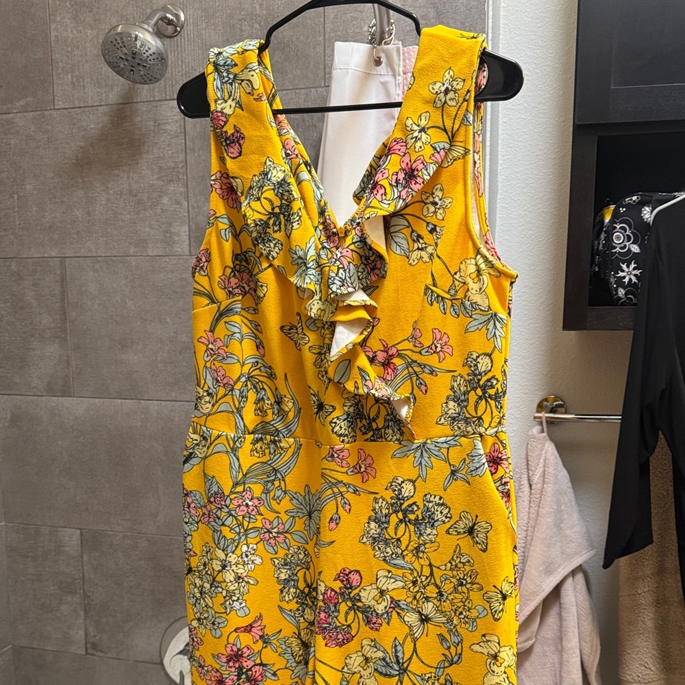 Floral Yellow Ruffle Jumpsuit